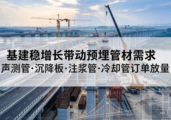 南安基建稳增长带动预埋监测管材需求，声测管、沉降板、注浆管订单持续放量